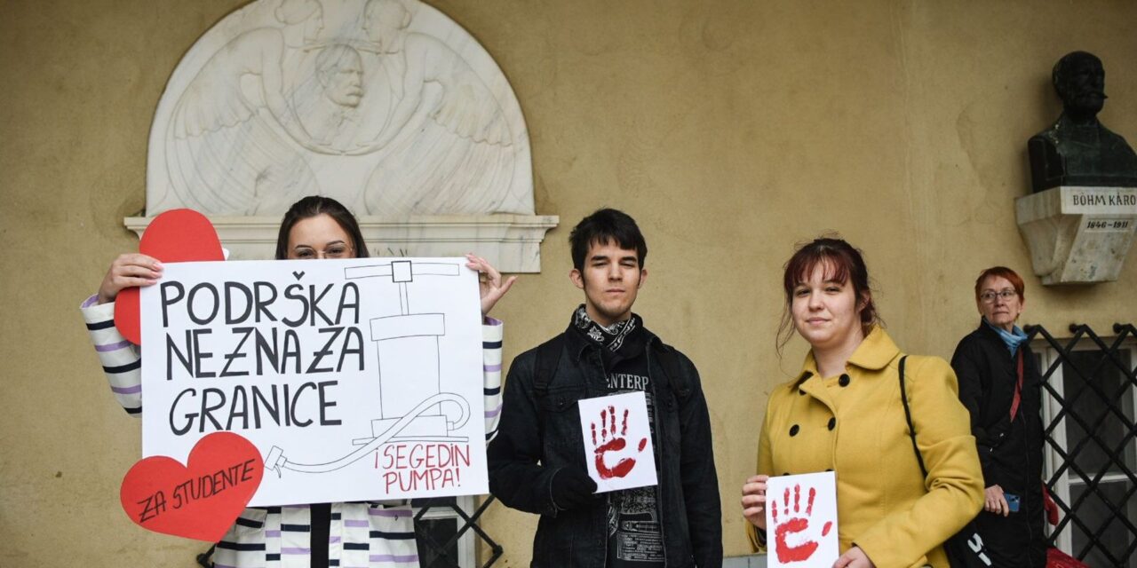 Szegeden is kiálltak a szerbiai egyetemisták mellett