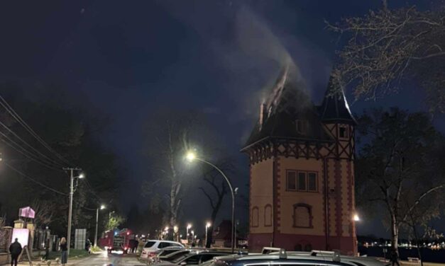 Füstöl a palicsi Bagolyvár tetőszerkezete