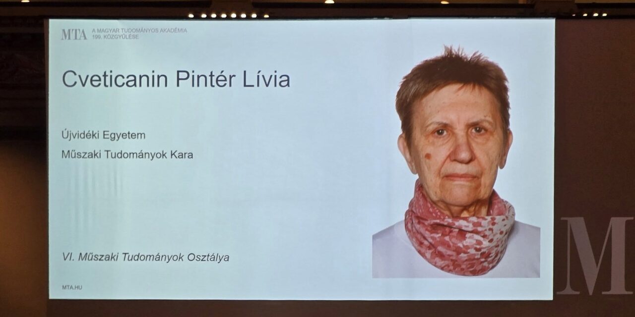 A Magyar Tudományos Akadémia külső tagjává választotta Cvetićanin Pintér Líviát