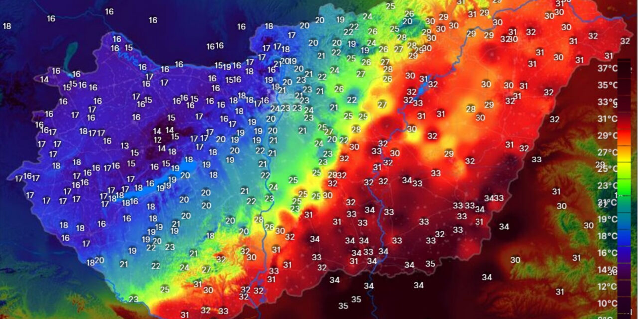 Húsz fok különbség az ország keleti és nyugati felében