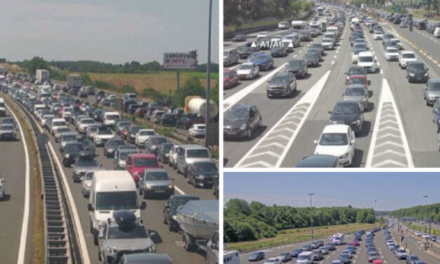 Jármű gyulladt ki, hétkilométeres sor az autópályán