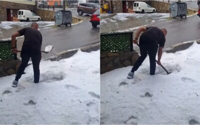 Lapátolni kellett a jeget az ítéletidő után