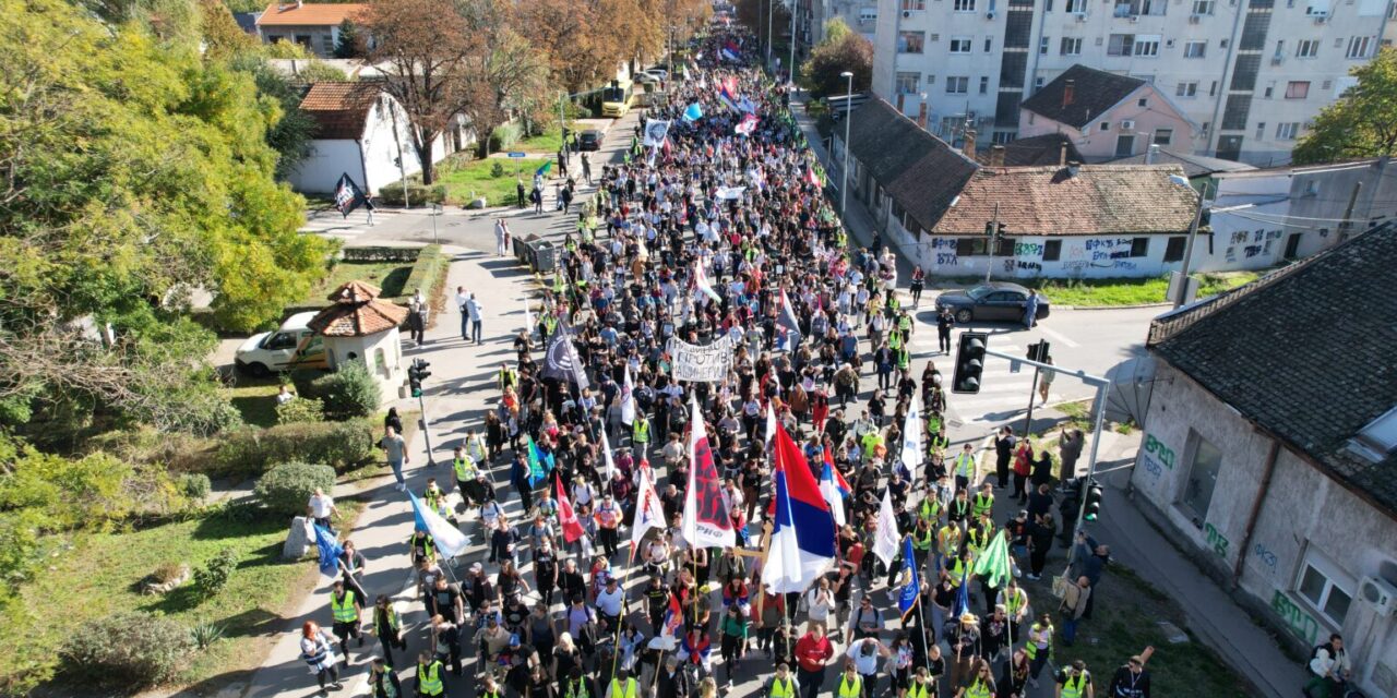 Hömpölyög a tömeg Újvidék felé