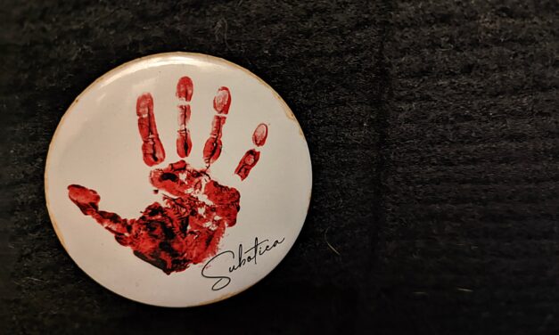 A véres kezet ábrázoló kitűzője miatt kidobták a köztévé operatőrét Vučić sajtótájékoztatójáról