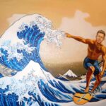 Magyar Péter az áradó Tiszán szörfözve aurafarmingol drMáriás festményén