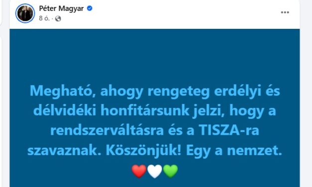 Magyar Péter: Megható, ahogy rengeteg délvidéki jelzi, a TISZA-ra szavaz