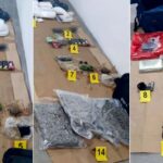 A garázsban 17 kiló drogot, kézigránátokat, pisztolyokat és hangtompítót találtak a rendőrök