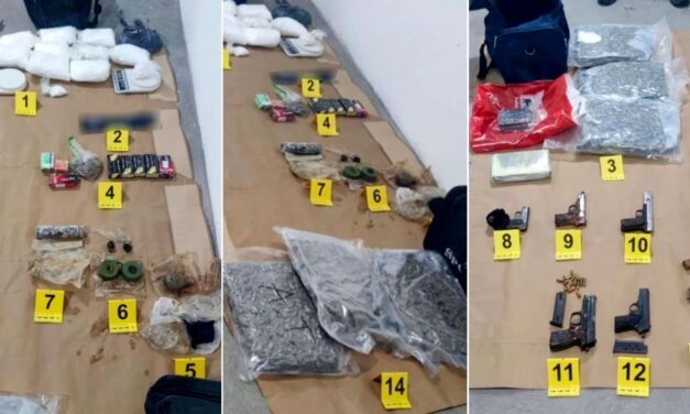 A garázsban 17 kiló drogot, kézigránátokat, pisztolyokat és hangtompítót találtak a rendőrök