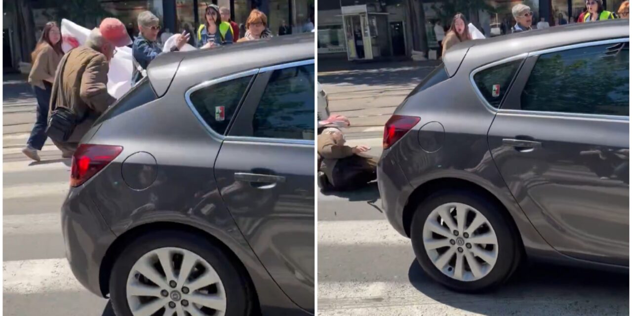 Autó gázolt el egy idős tüntetőt a fővárosban (videóval)