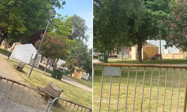 Faházakat építenek a sátrak mellé Ćacilendben
