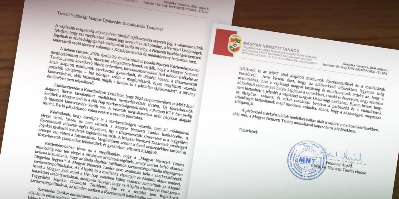 Fremond:  A Magyar Nemzeti Tanács nem avatkozik bele a szerkesztőségek napi munkájába!