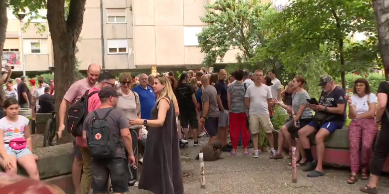 Dinko Gruhonjić újságíró és egyetemi tanár családja melletti tüntetés volt Újvidéken
