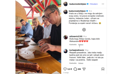 Vučić szalonnát és kulent evett Palicson és az európai értékekről beszélt (Videó)