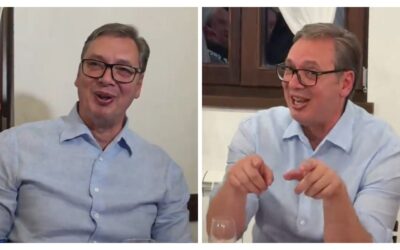 Vučić énekel, miközben Gazivodenál lebontják a szerbek házait