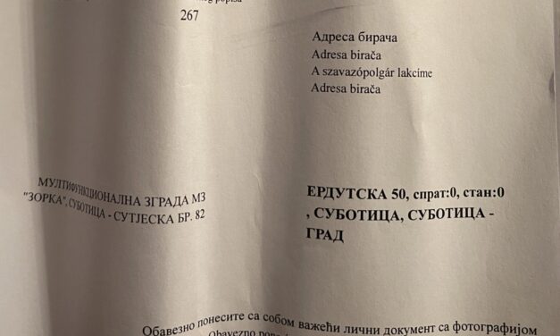 Nem létező címekre, emeletekre és lakásokba érkeztek választási értesítők Szabadkán